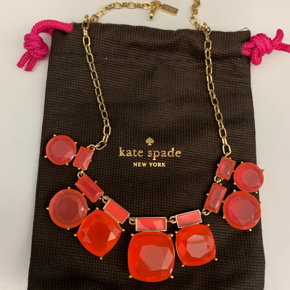 Pink and Coral Gold Kate Spade Necklace.